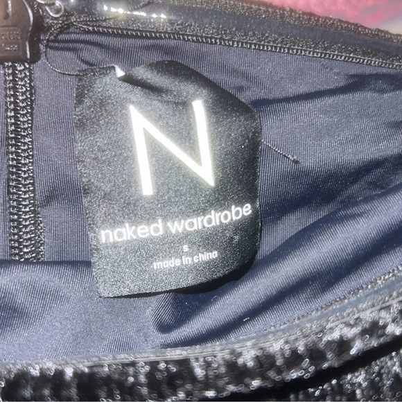 Naked Wardrobe Black Velvet Textured Strapless Tube Mini Dress - Picture 5 of 6